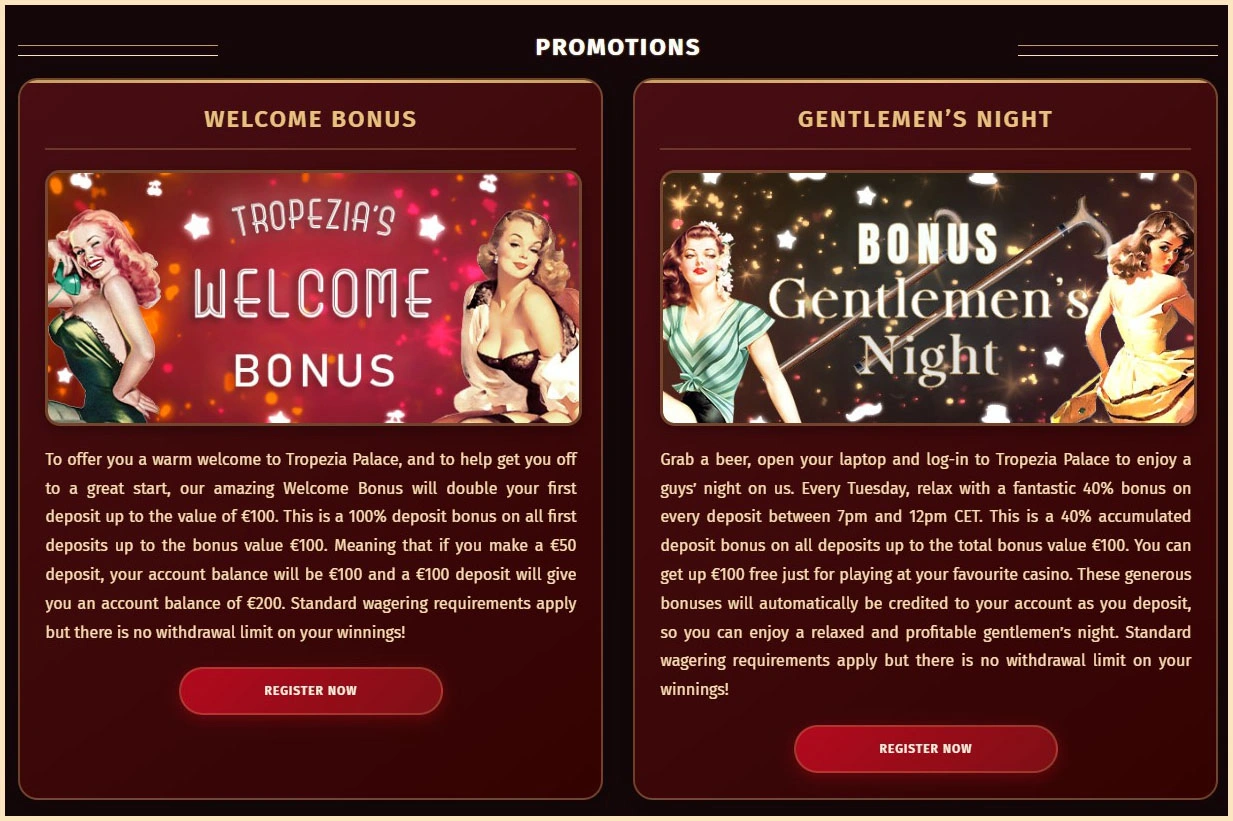 Offres de bonus et promotions au casino Tropezia Palace