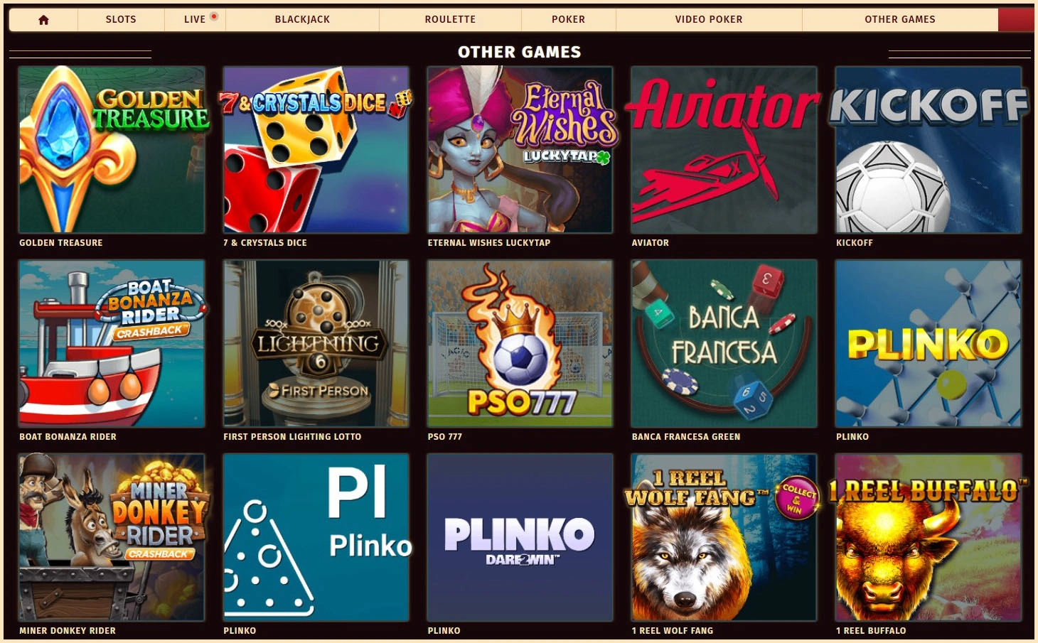 Collection complète de toutes les machines à sous chez Tropezia Palace